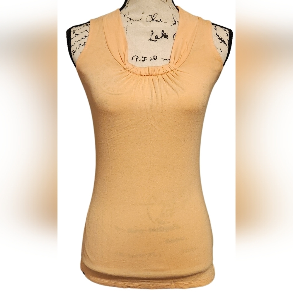 New York & Company Peach Sleeveless Blouse